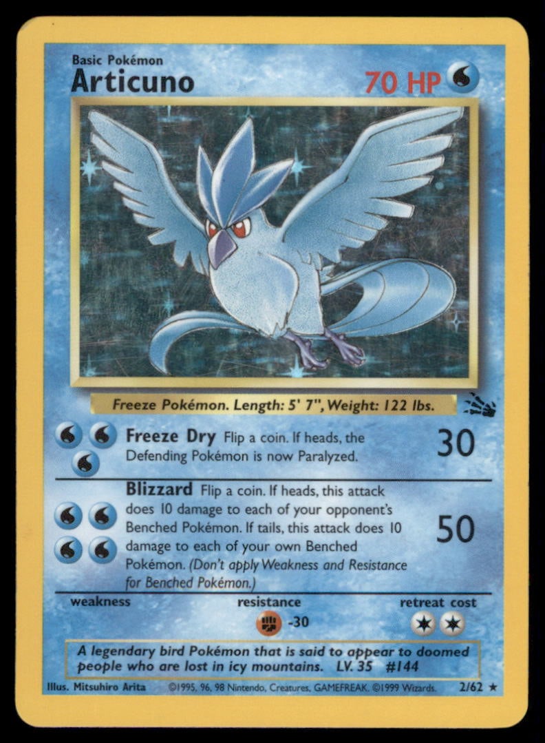 Articuno (2) Fossil #02/62 Holo Pokemon Card: We offer combined shipping on multiple items. Buyers may also arrange their own shipping. LiveShipping is a separate and independent option for shipping that is NOT a part of the auction house or thei