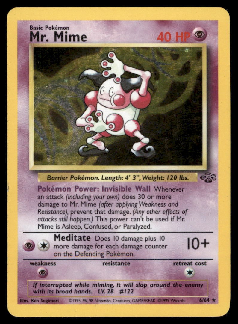 Mr. Mime (6) Jungle #06/64 Holo Pokemon Card: We offer combined shipping on multiple items. Buyers may also arrange their own shipping. LiveShipping is a separate and independent option for shipping that is NOT a part of the auction house or thei
