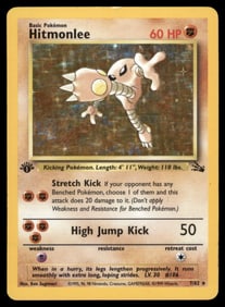 Hitmonlee 1st Ed. Fossil #07/62 Holo Pokemon Card