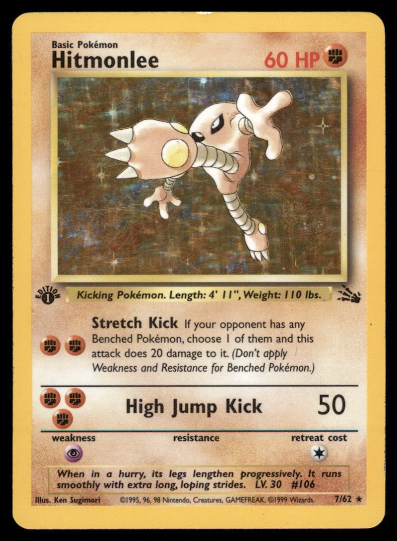 Hitmonlee 1st Ed. Fossil #07/62 Holo Pokemon Card: We offer combined shipping on multiple items. Buyers may also arrange their own shipping. LiveShipping is a separate and independent option for shipping that is NOT a part of the auction house or thei
