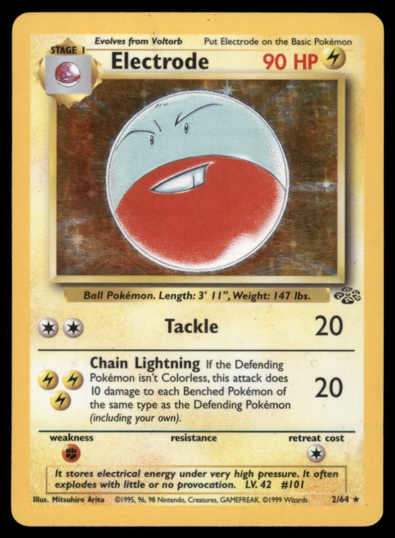 Electrode (2) Jungle #02/64 Holo Pokemon Card: We offer combined shipping on multiple items. Buyers may also arrange their own shipping. LiveShipping is a separate and independent option for shipping that is NOT a part of the auction house or thei