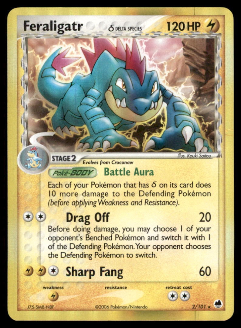 Feraligatr (Delta Species) Dragon Frontiers #2/101 Holo Pokemon Card: We offer combined shipping on multiple items. Buyers may also arrange their own shipping. LiveShipping is a separate and independent option for shipping that is NOT a part of the auction house or thei