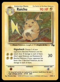 Raichu (14) Fossil #14/62 Holo Pokemon Card