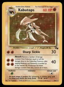 Kabutops (9) Fossil #09/62 Holo Pokemon Card