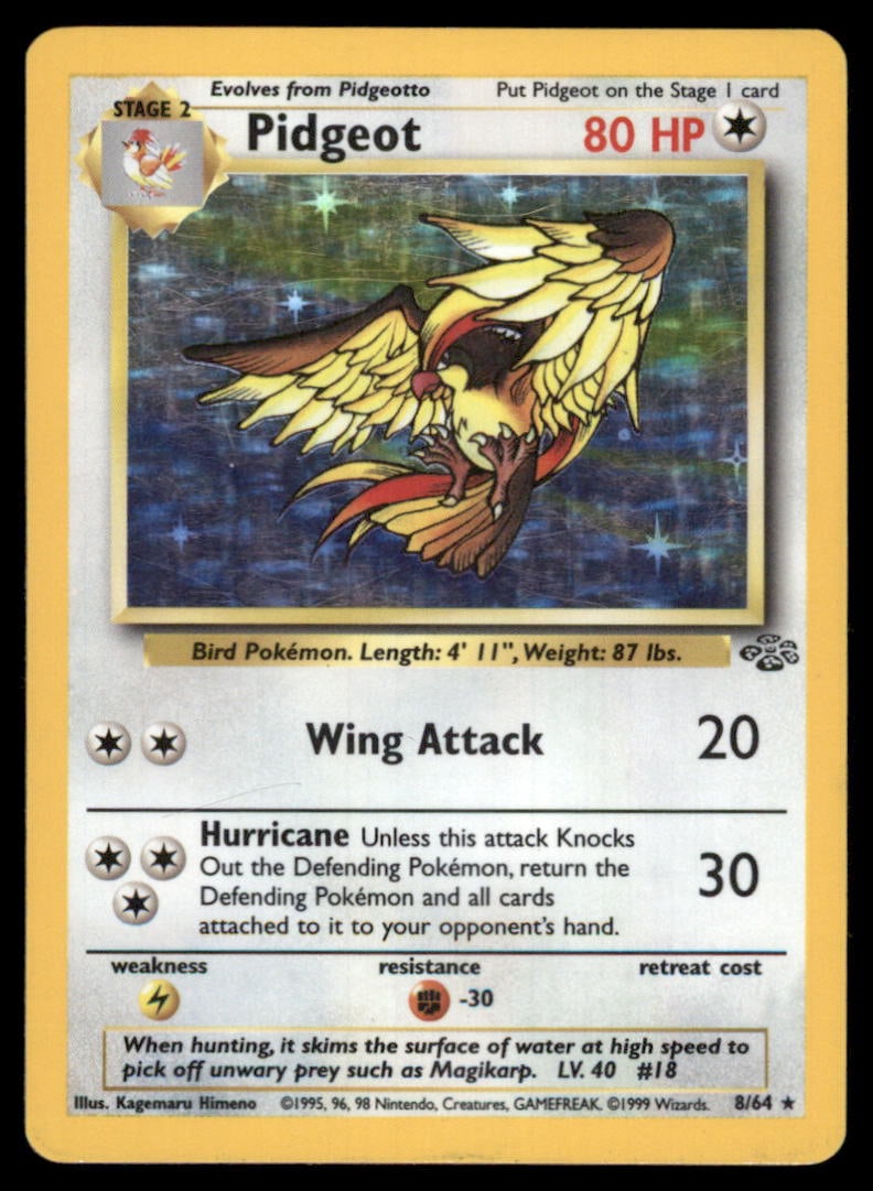 Pidgeot (8) Jungle #08/64 Holo Pokemon Card: We offer combined shipping on multiple items. Buyers may also arrange their own shipping. LiveShipping is a separate and independent option for shipping that is NOT a part of the auction house or thei
