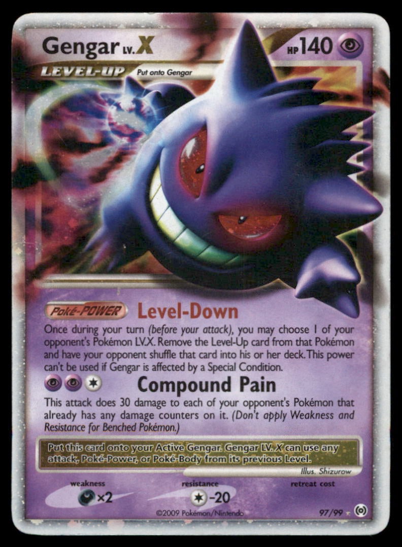 Gengar Lv.X Arceus #97/99 Holo Pokemon Card (1 of 2)