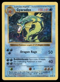 Gyarados Base Set (Shadowless) #006/102 Holo Pokemon Card