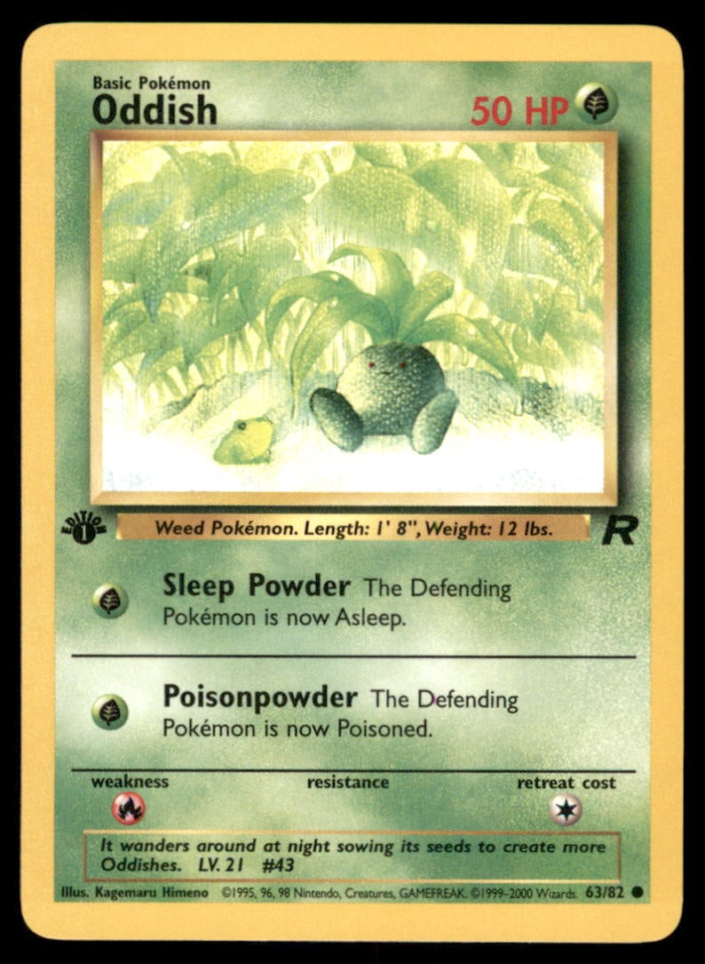 Oddish 1st Ed. Rocket Pokemon Card: We offer combined shipping on multiple items. Buyers may also arrange their own shipping. LiveShipping is a separate and independent option for shipping that is NOT a part of the auction house or thei