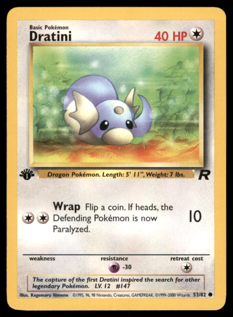 Dratini 1st Ed. Rocket Pokemon Card: We offer combined shipping on multiple items. Buyers may also arrange their own shipping. LiveShipping is a separate and independent option for shipping that is NOT a part of the auction house or thei