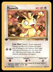 Meowth 1st Ed. Rocket Pokemon Card