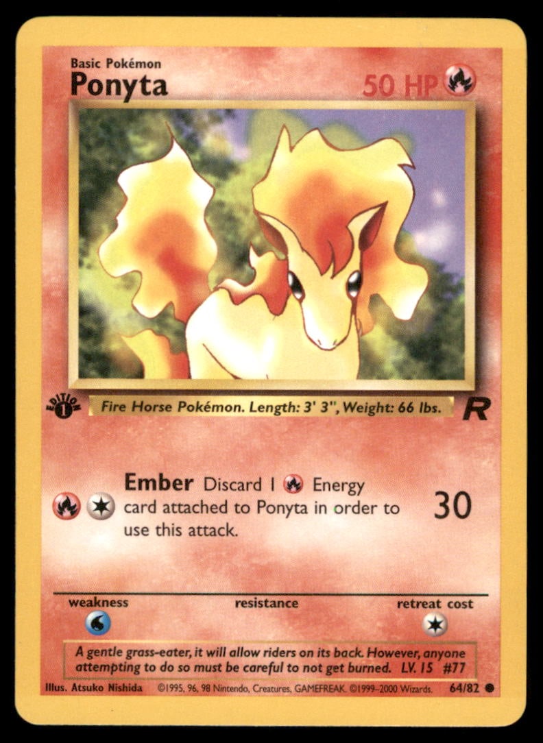 Ponyta 1st Ed. Rocket Pokemon Card: We offer combined shipping on multiple items. Buyers may also arrange their own shipping. LiveShipping is a separate and independent option for shipping that is NOT a part of the auction house or thei