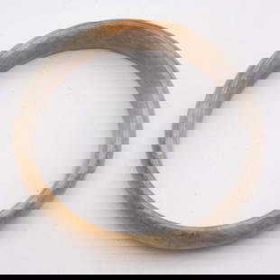 Natural Translucent Jadeite Bangle: Medium: Translucent Jadeite Size: 2.5 inches Age/Detail: Natural Condition: great overall, check photo for condition reference. Provenance: Collection from Estate in Tribecca LiveShipping is NOT a par