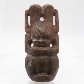 Large Antique Chinese Hongshan Culture Jade Sun God Sculpture
