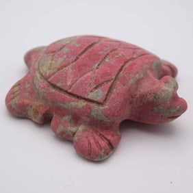 Antique Chinese Hongshan Culture Natural Red Turquoise Turtle Amulet