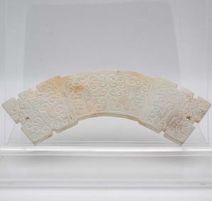 Antique Chinese Carved Translucent Calcified Jade Ritualistic Bi