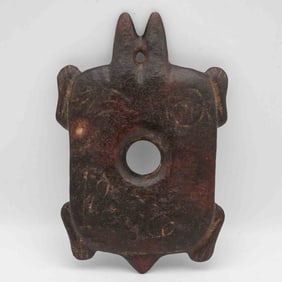 Antique Chinese Hongshan Culture Jade Turtle Ritualistic Pendant