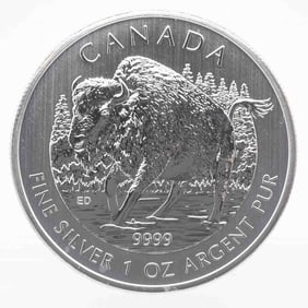 2013 Canada Wildlife Wood Bison 1oz Silver Coin