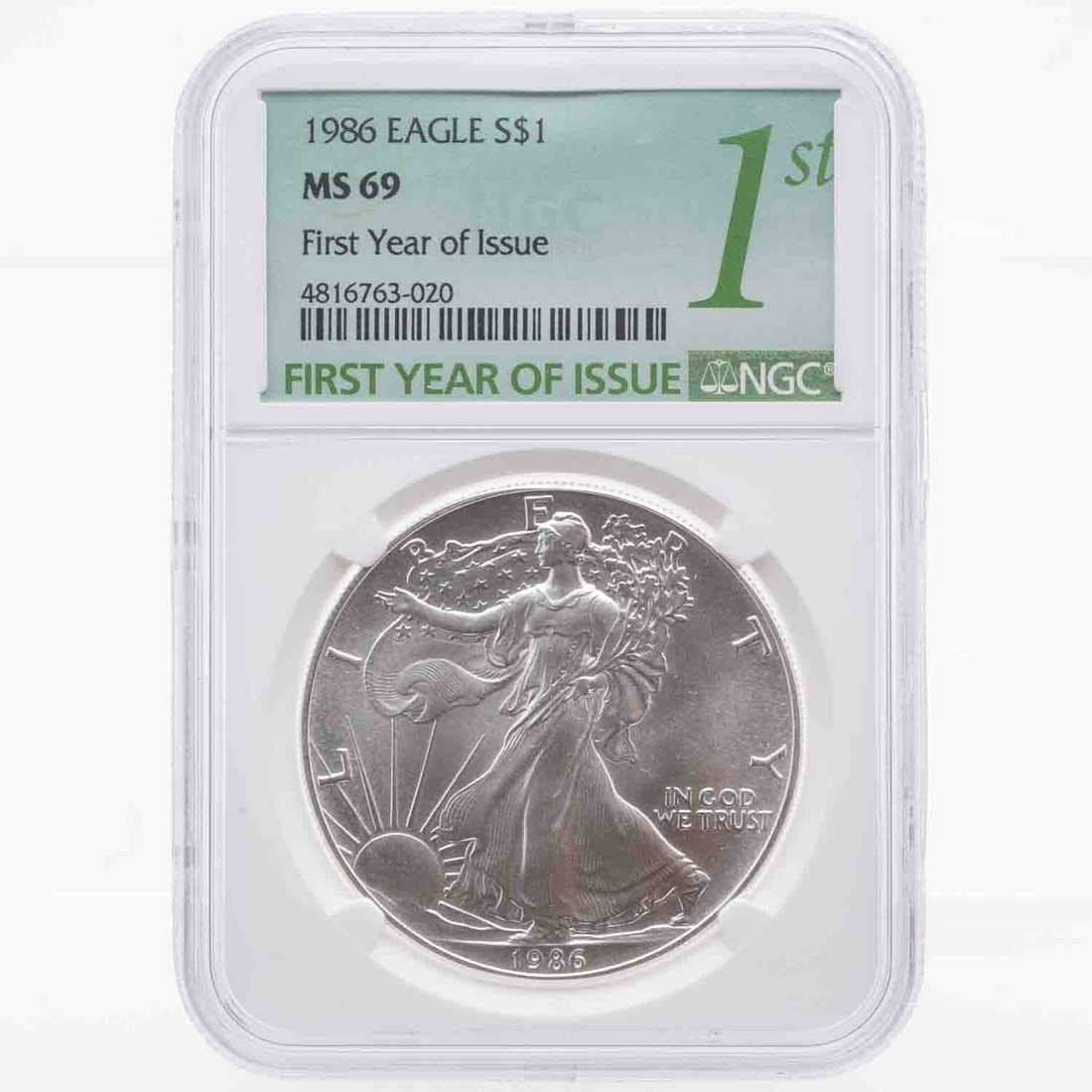 1986 American Silver Eagle NGC MS 69 (1 of 2)