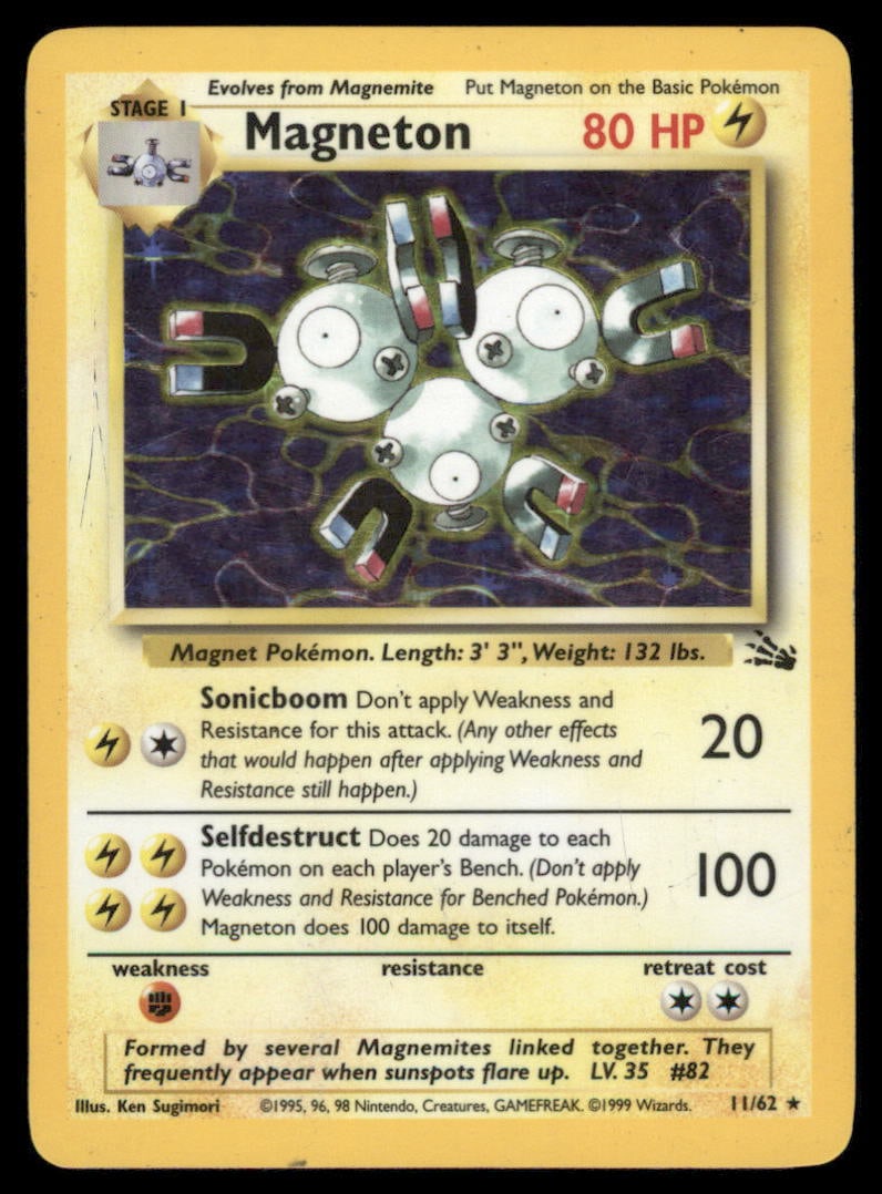 Magneton (11) Fossil #11/62 Holo Pokemon Card: We offer combined shipping on multiple items. Buyers may also arrange their own shipping. LiveShipping is a separate and independent option for shipping that is NOT a part of the auction house or thei