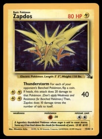 Zapdos (15) Fossil #15/62 Holo Pokemon Card