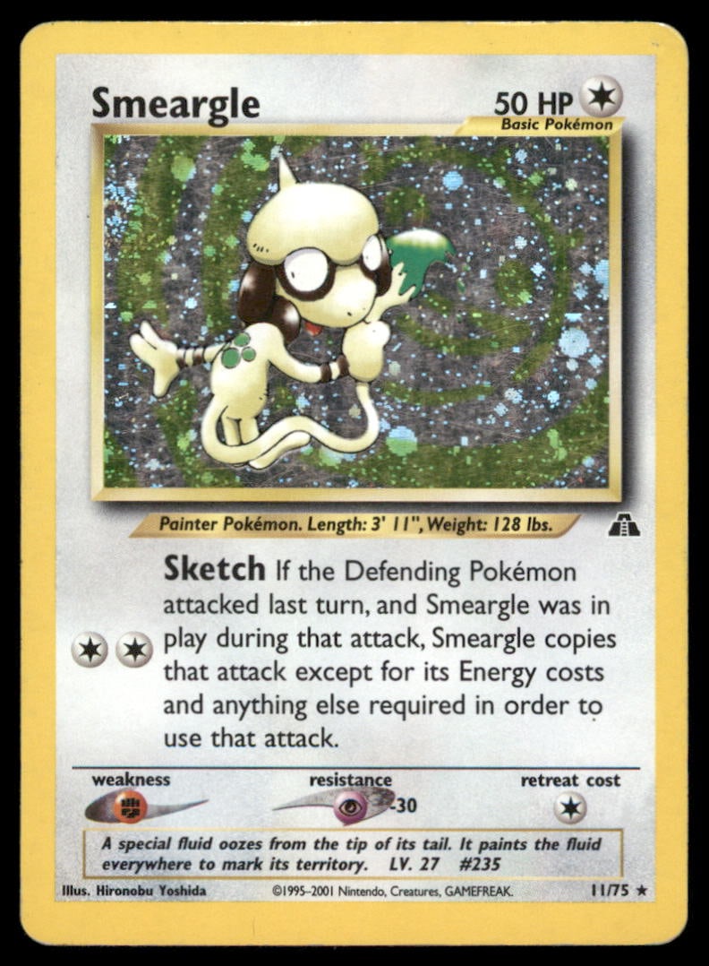 Smeargle (11) Neo Discovery #11/75 Holo Pokemon Card: We offer combined shipping on multiple items. Buyers may also arrange their own shipping. LiveShipping is a separate and independent option for shipping that is NOT a part of the auction house or thei
