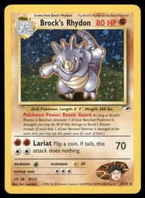 Brock's Rhydon Gym Heroes #002/132 Holo Pokemon Card
