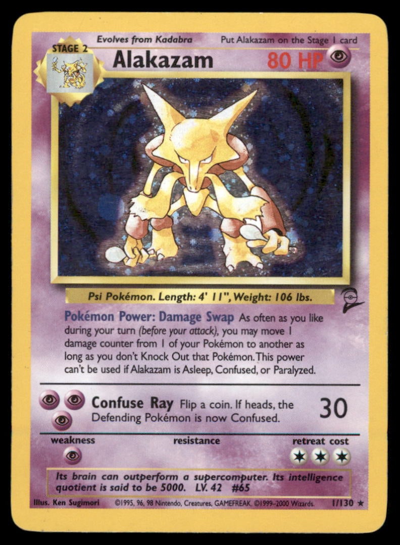 Alakazam Base Set 2 #001/130 Holo Pokemon Card: We offer combined shipping on multiple items. Buyers may also arrange their own shipping. LiveShipping is a separate and independent option for shipping that is NOT a part of the auction house or thei