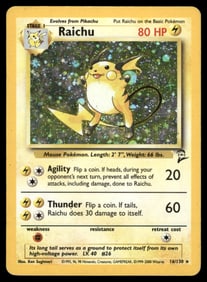Raichu Base Set 2 #016/130 Holo Pokemon Card