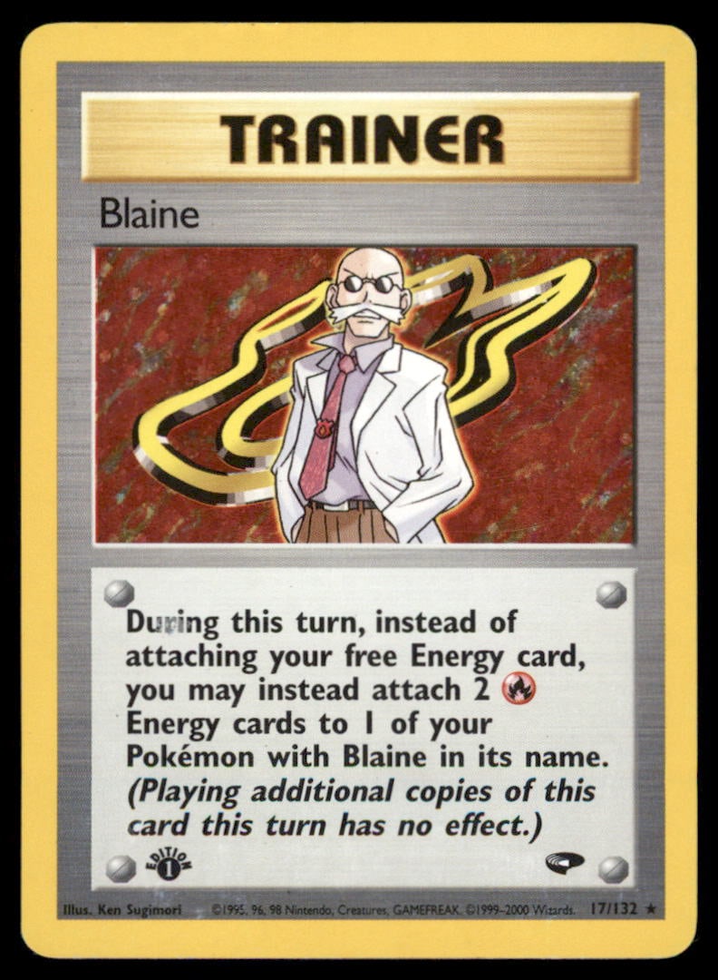 Blaine 1st Ed. Gym Challenge #017/132 Holo Pokemon Card: We offer combined shipping on multiple items. Buyers may also arrange their own shipping. LiveShipping is a separate and independent option for shipping that is NOT a part of the auction house or thei