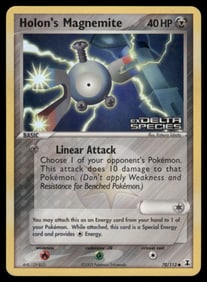 Holon's Magnemite Stamped Delta Species #70/113 Holo Pokemon Card