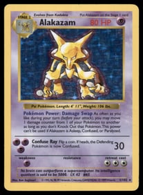 Alakazam Base Set (Shadowless) #001/102 Holo Pokemon Card