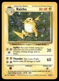 Raichu Base Set #014/102 Holo Pokemon Card