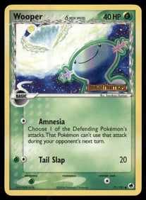 Wooper Stamped (Delta Species) Dragon Frontiers #71/101 Holo Pokemon Card