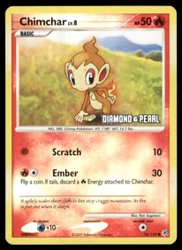 Chimchar Stamped Diamond and Pearl #76/130 Holo Pokemon Card