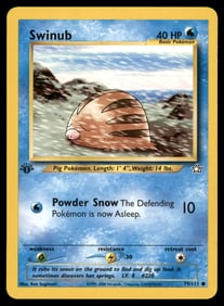 Swinub 1st Ed. Neo Pokemon Card