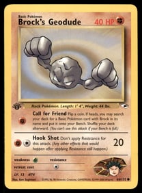 Brock's Geodude 1st Ed. Gym Pokemon Card