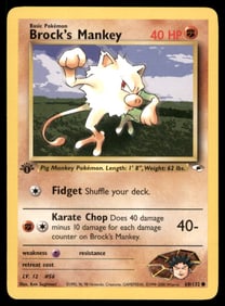 Brock's Mankey 1st Ed. Gym Pokemon Card