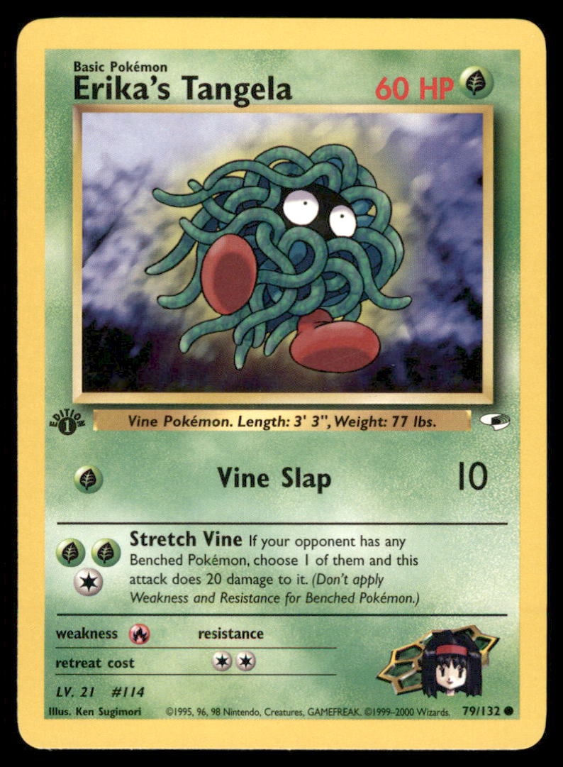 Erika's Tangela 1st Ed. Rocket Pokemon Card: We offer combined shipping on multiple items. Buyers may also arrange their own shipping. LiveShipping is a separate and independent option for shipping that is NOT a part of the auction house or thei