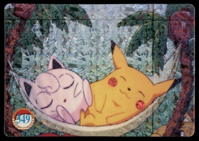 Pikachu & Jigglypuff Sleeping Holo Prism Sticker Japanese Pokemon Card Pocket Monsters