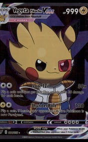 Vegeta Pikachu Cosplay CUSTOM DIY FAN MADE CARD