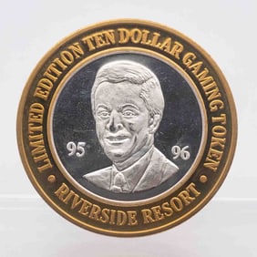 Riverside Resort Don Laughlin 999 Silver Ten Dollar Gaming Token