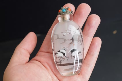 20th Century Vintage Chinese Inside Painted Snuff Bottle