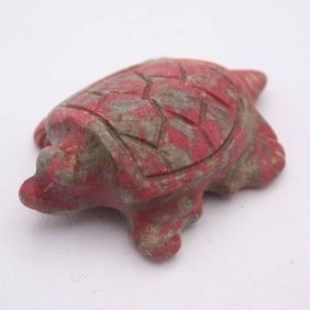 Archaic Chinese Hongshan Culture Red Turquoise Turtle Amulet