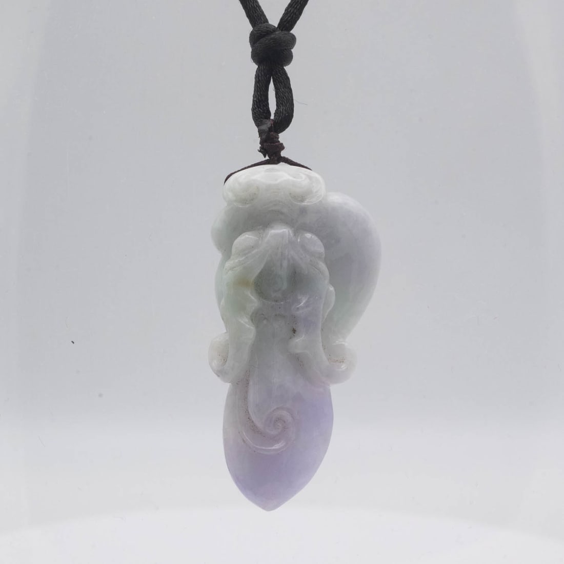 Chinese Carved Green And Lavender Jadeite Dragon Pendant (1 of 7)