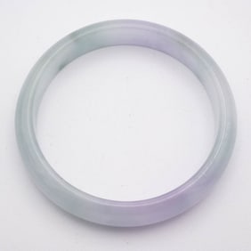 Chinese Green And Purple Jade Bangle