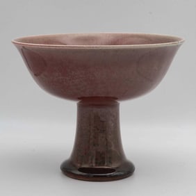 Old Chinese Jun Ware Porcelain Large Stem Cup