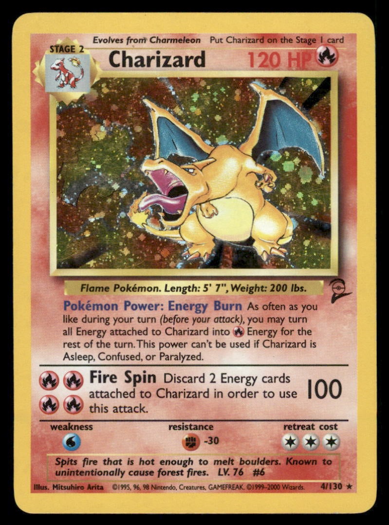Charizard Base Set 2 #004/130 Holo Pokemon Card (1 of 2)