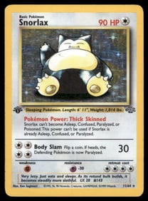 1st Ed. Snorlax (11) Jungle #11/64 Holo Pokemon Card