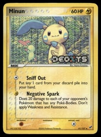 Minun Stamped Deoxys #41/107 Holo Pokemon Card