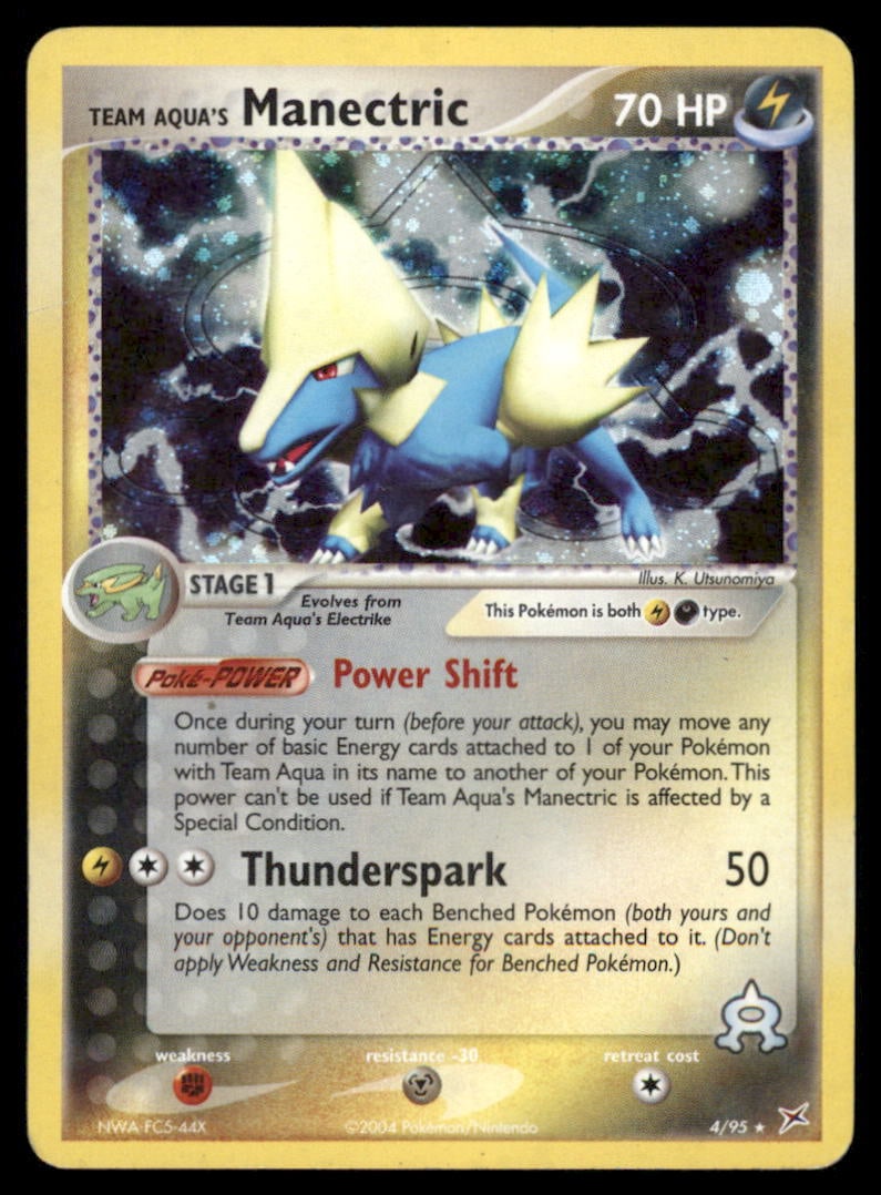 Team Aqua's Manectric Team Magma vs Team Aqua #4/95 Holo Pokemon Card: We offer combined shipping on multiple items. Buyers may also arrange their own shipping. LiveShipping is a separate and independent option for shipping that is NOT a part of the auction house or thei
